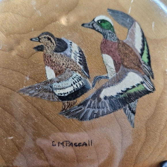 Vintage Oregon Myrtlewood 6.5" Woodenware Hand Painted Duck Themed Plaque‎ - Picture 3 of 9